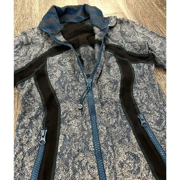 EUC Lululemon Define Jacket Brushed Rose Herringbone Alberta Lake Zip Black Teal